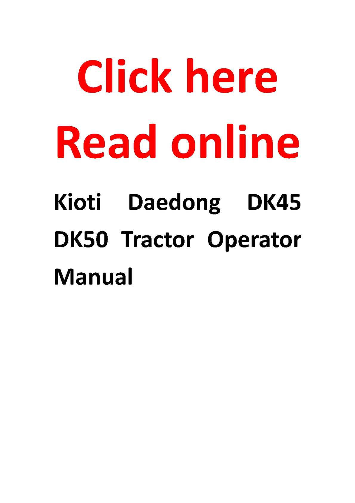 Kioti Tractor Dk 50 Manual